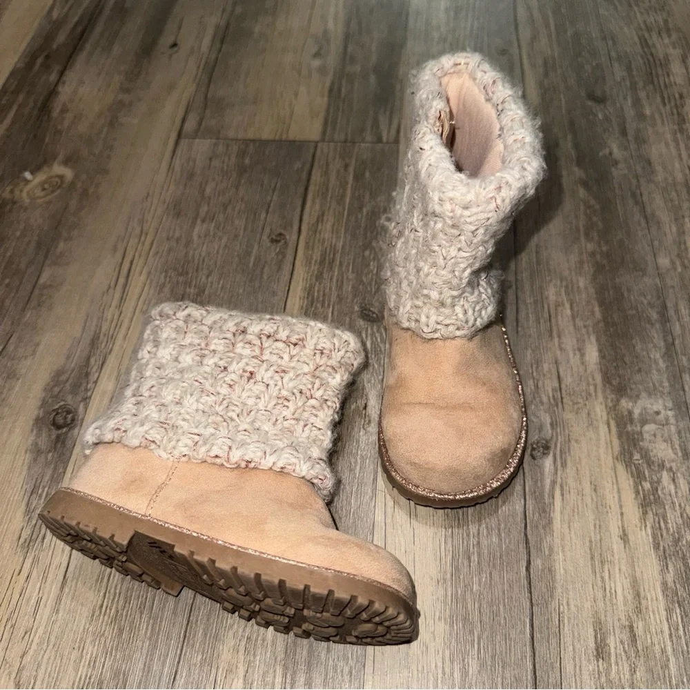 Cat & Jack Tan and Cream Kids Boots